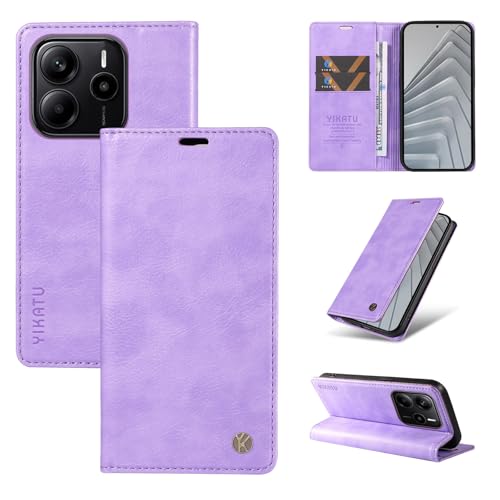 nancencen Hülle Kompatibel mit Redmi Note 14 4G Handyhülle, Stoßfest PU Leder Klappbar Schutzhülle [Kartenfach] [Ständer] [Magnet] Flip Wallet Handytasche Case, Lila von nancencen