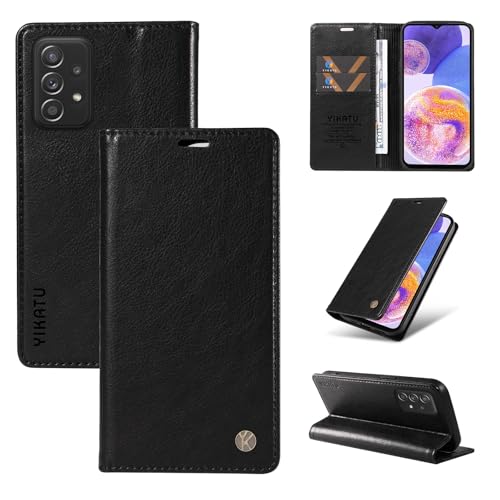 nancencen Hülle Kompatibel mit Samsung Galaxy A23 4G 5G / F23 5G / M23 5G Handyhülle, Stoßfest PU Leder Klappbar Schutzhülle [Ständer] [Magnet] Flip Wallet Handytasche Case, Schwarz von nancencen