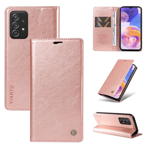 nancencen Hülle Kompatibel mit Samsung Galaxy A52 4G 5G / A52S 5G Handyhülle, Stoßfest PU Leder Klappbar Schutzhülle [Kartenfach] [Ständer] [Magnet] Flip Wallet Handytasche Case, Roségold von nancencen