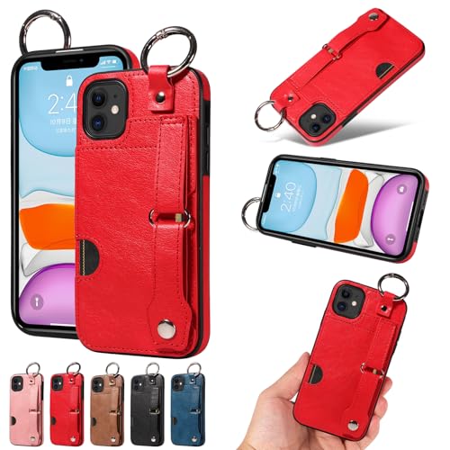 nancencen Hülle Kompatibel mit iPhone 11 Handyhülle, Silikon und PU Leder Schutzhülle mit Ringschnalle Kartenfach, Weiches Futter aus ultrafeiner Faser Stoßfest Case, Rot nancencen Hülle Kompatibel mit iPhone 11 Handyhülle, Silikon und PU Leder Schutzhülle mit Ringschnalle Kartenfach, Weiches Futter aus ultrafeiner Faser Stoßfest Case, Rot von nancencen