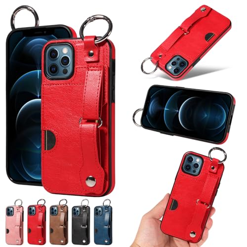 nancencen Hülle Kompatibel mit iPhone 12 / iPhone 12 Pro Handyhülle, Silikon und PU Leder Schutzhülle mit Ringschnalle Kartenfach, Weiches Futter aus ultrafeiner Faser Stoßfest Case, Rot nancencen Hülle Kompatibel mit iPhone 12 / iPhone 12 Pro Handyhülle, Silikon und PU Leder Schutzhülle mit Ringschnalle Kartenfach, Weiches Futter aus ultrafeiner Faser Stoßfest Case, Rot von nancencen