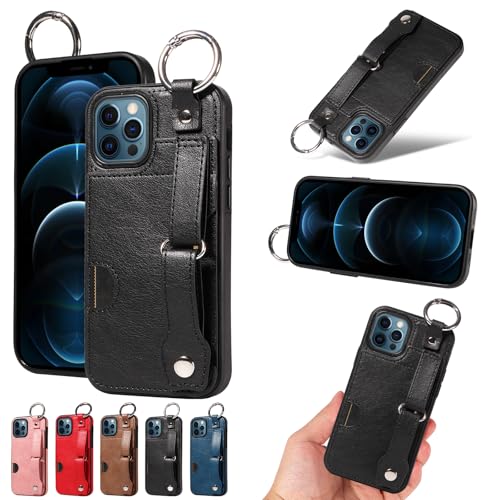 nancencen Hülle Kompatibel mit iPhone 12 / iPhone 12 Pro Handyhülle, Silikon und PU Leder Schutzhülle mit Ringschnalle Kartenfach, Weiches Futter aus ultrafeiner Faser Stoßfest Case, Schwarz nancencen Hülle Kompatibel mit iPhone 12 / iPhone 12 Pro Handyhülle, Silikon und PU Leder Schutzhülle mit Ringschnalle Kartenfach, Weiches Futter aus ultrafeiner Faser Stoßfest Case, Schwarz von nancencen