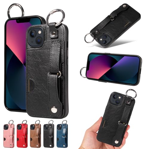 nancencen Hülle Kompatibel mit iPhone 13 Handyhülle, Silikon und PU Leder Schutzhülle mit Ringschnalle Kartenfach, Weiches Futter aus ultrafeiner Faser Stoßfest Case, Schwarz nancencen Hülle Kompatibel mit iPhone 13 Handyhülle, Silikon und PU Leder Schutzhülle mit Ringschnalle Kartenfach, Weiches Futter aus ultrafeiner Faser Stoßfest Case, Schwarz von nancencen