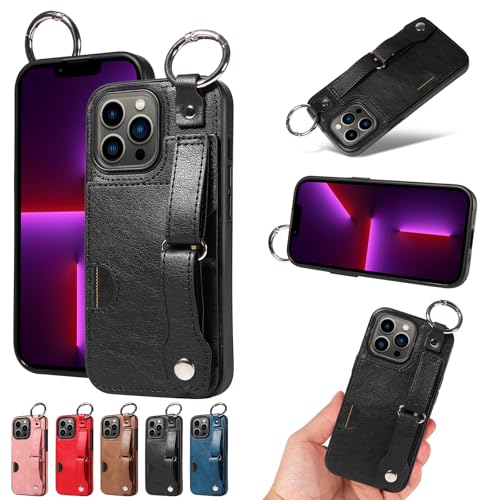 nancencen Hülle Kompatibel mit iPhone 13 Pro Handyhülle, Silikon und PU Leder Schutzhülle mit Ringschnalle Kartenfach, Weiches Futter aus ultrafeiner Faser Stoßfest Case, Schwarz nancencen Hülle Kompatibel mit iPhone 13 Pro Handyhülle, Silikon und PU Leder Schutzhülle mit Ringschnalle Kartenfach, Weiches Futter aus ultrafeiner Faser Stoßfest Case, Schwarz von nancencen