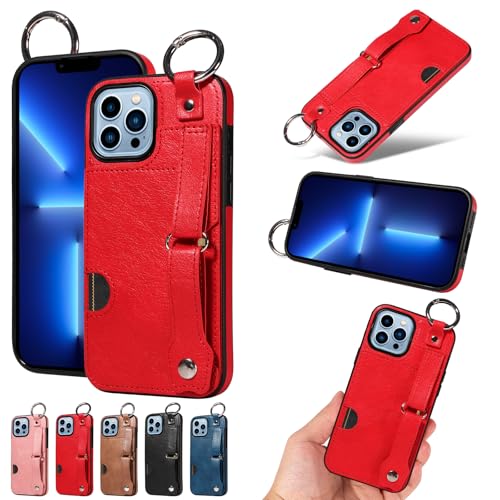 nancencen Hülle Kompatibel mit iPhone 13 Pro Max Handyhülle, Silikon und PU Leder Schutzhülle mit Ringschnalle Kartenfach, Weiches Futter aus ultrafeiner Faser Stoßfest Case, Rot nancencen Hülle Kompatibel mit iPhone 13 Pro Max Handyhülle, Silikon und PU Leder Schutzhülle mit Ringschnalle Kartenfach, Weiches Futter aus ultrafeiner Faser Stoßfest Case, Rot von nancencen