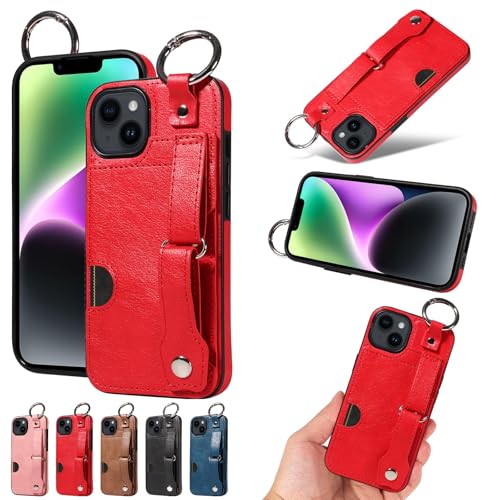 nancencen Hülle Kompatibel mit iPhone 14 Handyhülle, Silikon und PU Leder Schutzhülle mit Ringschnalle Kartenfach, Weiches Futter aus ultrafeiner Faser Stoßfest Case, Rot nancencen Hülle Kompatibel mit iPhone 14 Handyhülle, Silikon und PU Leder Schutzhülle mit Ringschnalle Kartenfach, Weiches Futter aus ultrafeiner Faser Stoßfest Case, Rot von nancencen