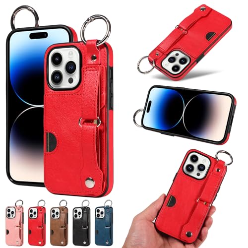 nancencen Hülle Kompatibel mit iPhone 14 Pro Handyhülle, Silikon und PU Leder Schutzhülle mit Ringschnalle Kartenfach, Weiches Futter aus ultrafeiner Faser Stoßfest Case, Rot nancencen Hülle Kompatibel mit iPhone 14 Pro Handyhülle, Silikon und PU Leder Schutzhülle mit Ringschnalle Kartenfach, Weiches Futter aus ultrafeiner Faser Stoßfest Case, Rot von nancencen