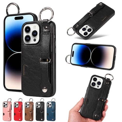 nancencen Hülle Kompatibel mit iPhone 14 Pro Handyhülle, Silikon und PU Leder Schutzhülle mit Ringschnalle Kartenfach, Weiches Futter aus ultrafeiner Faser Stoßfest Case, Schwarz nancencen Hülle Kompatibel mit iPhone 14 Pro Handyhülle, Silikon und PU Leder Schutzhülle mit Ringschnalle Kartenfach, Weiches Futter aus ultrafeiner Faser Stoßfest Case, Schwarz von nancencen