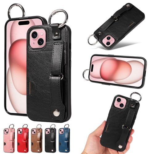 nancencen Hülle Kompatibel mit iPhone 15 Handyhülle, Silikon und PU Leder Schutzhülle mit Ringschnalle Kartenfach, Weiches Futter aus ultrafeiner Faser Stoßfest Case, Schwarz nancencen Hülle Kompatibel mit iPhone 15 Handyhülle, Silikon und PU Leder Schutzhülle mit Ringschnalle Kartenfach, Weiches Futter aus ultrafeiner Faser Stoßfest Case, Schwarz von nancencen