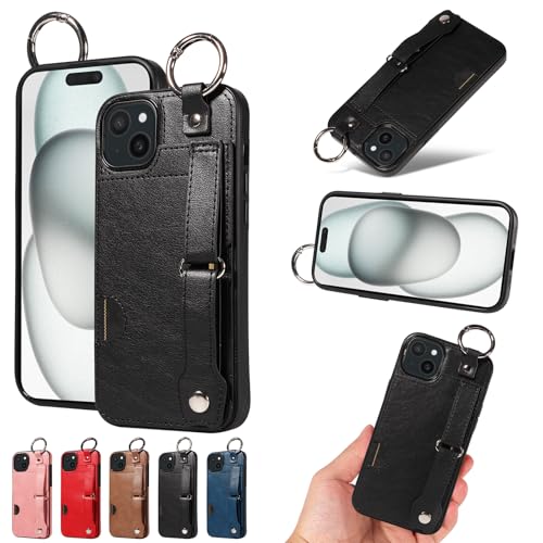 nancencen Hülle Kompatibel mit iPhone 15 Plus Handyhülle, Silikon und PU Leder Schutzhülle mit Ringschnalle Kartenfach, Weiches Futter aus ultrafeiner Faser Stoßfest Case, Schwarz nancencen Hülle Kompatibel mit iPhone 15 Plus Handyhülle, Silikon und PU Leder Schutzhülle mit Ringschnalle Kartenfach, Weiches Futter aus ultrafeiner Faser Stoßfest Case, Schwarz von nancencen