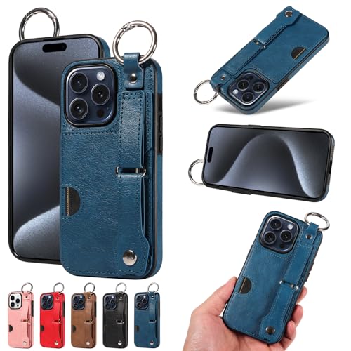 nancencen Hülle Kompatibel mit iPhone 15 Pro Handyhülle, Silikon und PU Leder Schutzhülle mit Ringschnalle Kartenfach, Weiches Futter aus ultrafeiner Faser Stoßfest Case, Blau nancencen Hülle Kompatibel mit iPhone 15 Pro Handyhülle, Silikon und PU Leder Schutzhülle mit Ringschnalle Kartenfach, Weiches Futter aus ultrafeiner Faser Stoßfest Case, Blau von nancencen