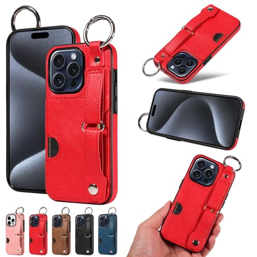 nancencen Hülle Kompatibel mit iPhone 15 Pro Handyhülle, Silikon und PU Leder Schutzhülle mit Ringschnalle Kartenfach, Weiches Futter aus ultrafeiner Faser Stoßfest Case, Rot nancencen Hülle Kompatibel mit iPhone 15 Pro Handyhülle, Silikon und PU Leder Schutzhülle mit Ringschnalle Kartenfach, Weiches Futter aus ultrafeiner Faser Stoßfest Case, Rot von nancencen