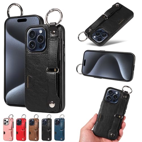 nancencen Hülle Kompatibel mit iPhone 15 Pro Handyhülle, Silikon und PU Leder Schutzhülle mit Ringschnalle Kartenfach, Weiches Futter aus ultrafeiner Faser Stoßfest Case, Schwarz nancencen Hülle Kompatibel mit iPhone 15 Pro Handyhülle, Silikon und PU Leder Schutzhülle mit Ringschnalle Kartenfach, Weiches Futter aus ultrafeiner Faser Stoßfest Case, Schwarz von nancencen