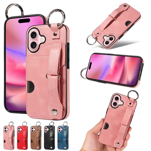 nancencen Hülle Kompatibel mit iPhone 16 Handyhülle, Silikon und PU Leder Schutzhülle mit Ringschnalle Kartenfach, Weiches Futter aus ultrafeiner Faser Stoßfest Case, Pink nancencen Hülle Kompatibel mit iPhone 16 Handyhülle, Silikon und PU Leder Schutzhülle mit Ringschnalle Kartenfach, Weiches Futter aus ultrafeiner Faser Stoßfest Case, Pink von nancencen