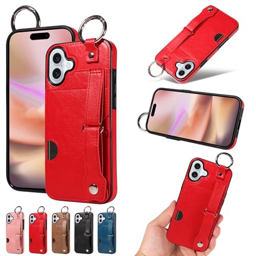 nancencen Hülle Kompatibel mit iPhone 16 Plus Handyhülle, Silikon und PU Leder Schutzhülle mit Ringschnalle Kartenfach, Weiches Futter aus ultrafeiner Faser Stoßfest Case, Rot nancencen Hülle Kompatibel mit iPhone 16 Plus Handyhülle, Silikon und PU Leder Schutzhülle mit Ringschnalle Kartenfach, Weiches Futter aus ultrafeiner Faser Stoßfest Case, Rot von nancencen