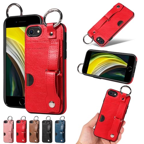 nancencen Hülle Kompatibel mit iPhone 8/7 / SE 2022 2020 Handyhülle, Silikon und PU Leder Schutzhülle mit Ringschnalle Kartenfach, Weiches Futter aus ultrafeiner Faser Stoßfest Case, Rot nancencen Hülle Kompatibel mit iPhone 8/7 / SE 2022 2020 Handyhülle, Silikon und PU Leder Schutzhülle mit Ringschnalle Kartenfach, Weiches Futter aus ultrafeiner Faser Stoßfest Case, Rot von nancencen