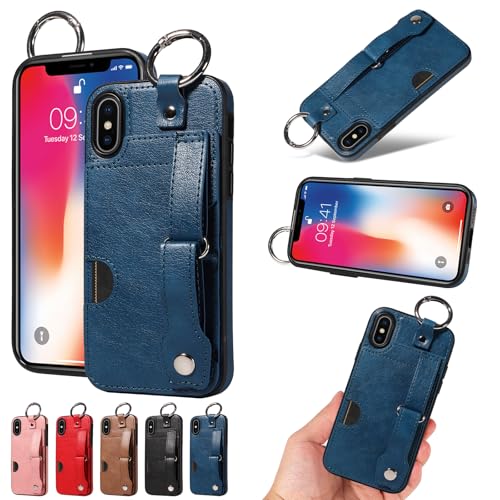 nancencen Hülle Kompatibel mit iPhone X/iPhone XS Handyhülle, Silikon und PU Leder Schutzhülle mit Ringschnalle Kartenfach, Weiches Futter aus ultrafeiner Faser Stoßfest Case, Blau nancencen Hülle Kompatibel mit iPhone X/iPhone XS Handyhülle, Silikon und PU Leder Schutzhülle mit Ringschnalle Kartenfach, Weiches Futter aus ultrafeiner Faser Stoßfest Case, Blau von nancencen