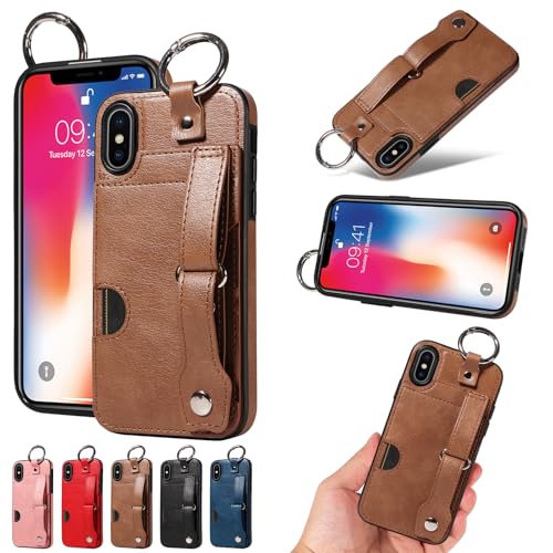 nancencen Hülle Kompatibel mit iPhone X/iPhone XS Handyhülle, Silikon und PU Leder Schutzhülle mit Ringschnalle Kartenfach, Weiches Futter aus ultrafeiner Faser Stoßfest Case, Braun nancencen Hülle Kompatibel mit iPhone X/iPhone XS Handyhülle, Silikon und PU Leder Schutzhülle mit Ringschnalle Kartenfach, Weiches Futter aus ultrafeiner Faser Stoßfest Case, Braun von nancencen