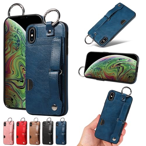 nancencen Hülle Kompatibel mit iPhone XS Max Handyhülle, Silikon und PU Leder Schutzhülle mit Ringschnalle Kartenfach, Weiches Futter aus ultrafeiner Faser Stoßfest Case, Blau nancencen Hülle Kompatibel mit iPhone XS Max Handyhülle, Silikon und PU Leder Schutzhülle mit Ringschnalle Kartenfach, Weiches Futter aus ultrafeiner Faser Stoßfest Case, Blau von nancencen