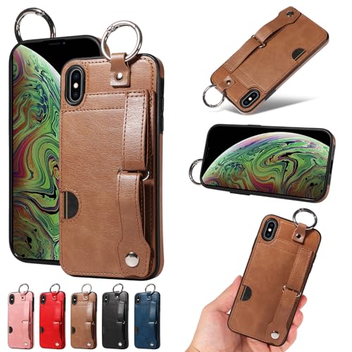 nancencen Hülle Kompatibel mit iPhone XS Max Handyhülle, Silikon und PU Leder Schutzhülle mit Ringschnalle Kartenfach, Weiches Futter aus ultrafeiner Faser Stoßfest Case, Braun nancencen Hülle Kompatibel mit iPhone XS Max Handyhülle, Silikon und PU Leder Schutzhülle mit Ringschnalle Kartenfach, Weiches Futter aus ultrafeiner Faser Stoßfest Case, Braun von nancencen