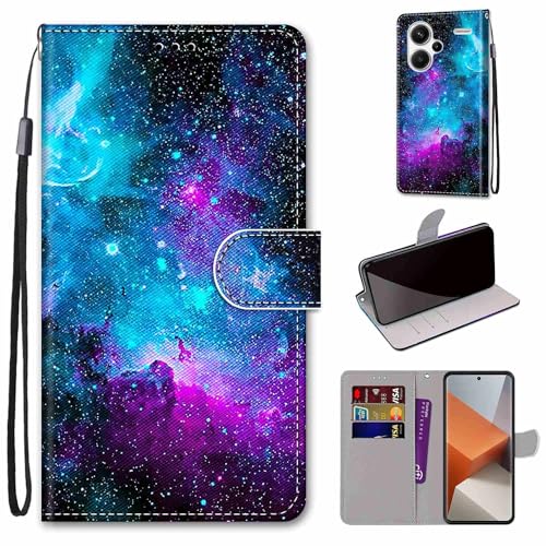 nancencen Hülle für Redmi Note 13 Pro Plus 5G,[Premium PU Leder] [3 Kartenfach] Kratzfeste Wallet Etui Klapphülle,Galaxis von nancencen