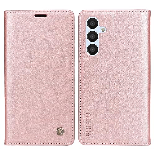 nancencen Kompatibel mit Samsung Galaxy A54 5G Hülle, PU Leder Book Case Stoßfeste und Fallsichere Geldbörse Flip Schutzhülle für Galaxy A54 5G, Roségold von nancencen