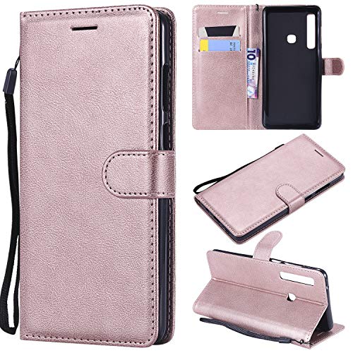 nancencen Kompatibel mit Samsung Galaxy A9 2018/A920/A9S 2018/A9star Handyhülle, PU Ledertasche Kartenfach TPU Wallet Case Flip Schutzhülle für Galaxy A9 2018/A920/A9S 2018/A9star - Roségold von nancencen