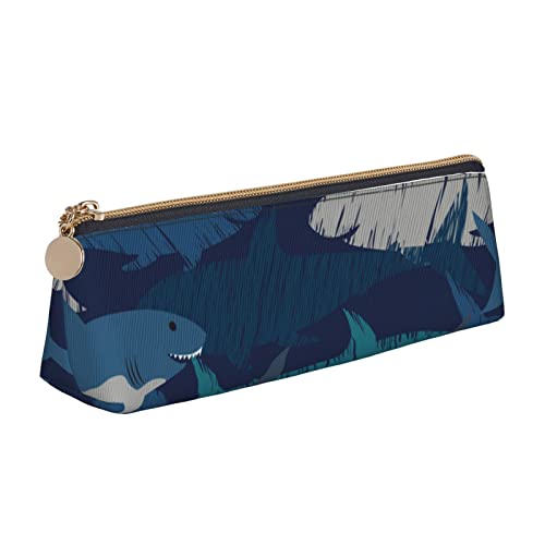 Federmäppchen, Haifisch-Blaues Karikatur-Plaid Stiftetasche Griff Praktischem Stiftetasche Tragbar Tasche Für Kinder Büro Geschenk von nanchangchengbowangluokeji