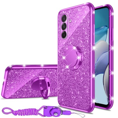 nancheng Schutzhülle für Samsung Galaxy A26 5G, niedlich, für Mädchen und Frauen, Glitzer, weiche TPU-Hülle mit Ring, Ständer, Trageband, Stoßstange, stoßfest, Violett nancheng Schutzhülle für Samsung Galaxy A26 5G, niedlich, für Mädchen und Frauen, Glitzer, weiche TPU-Hülle mit Ring, Ständer, Trageband, Stoßstange, stoßfest, Violett von nancheng