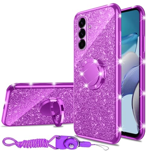 nancheng Schutzhülle für Samsung Galaxy A56 5G, niedlich, für Mädchen und Frauen, Glitzer, weiche TPU-Hülle mit Ring, Ständer, Trageband, Stoßstange, stoßfest, Violett nancheng Schutzhülle für Samsung Galaxy A56 5G, niedlich, für Mädchen und Frauen, Glitzer, weiche TPU-Hülle mit Ring, Ständer, Trageband, Stoßstange, stoßfest, Violett von nancheng