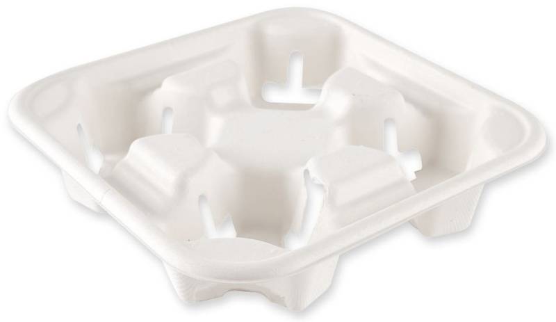 NATURE Star Becherträger Quattro, aus Zuckerrohr, weiß von nature star