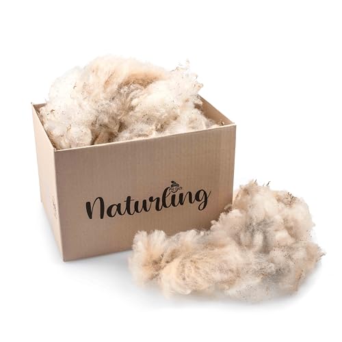 naturling Schafwolle Dünger Schneckenschutz und Wasserspeicher - Bio Garten Langzeitdünger zum Mulchen - lose Wolle (1,3kg) von naturling