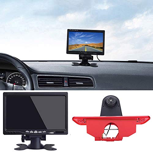 Navinio Third 3rd Bremsleuchte Rückfahrkamera Bremslicht Rückansicht mit Nachtsicht Wasserdicht + 7" LCD Auto Monitor für Citroen Jumpy Peugeot Expert FIAT Scudo Toyota Proace von navinio