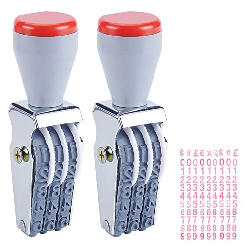 NBEADS 2 Stück Nummernrollen stempel, Einstellbare Kunststoff Zahlenstempel Datumsstempel Rollender Radstempel Multifunktions DIY Gummi-Scrapbooking-Rolle Schreibwaren Büro Geschäft von nbeads