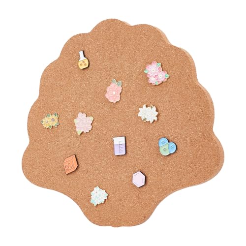 NBEADS Kork Pinwand, Muschel Kork Broschenbrett 1.2cm Dicke Pinnwand Hölzernes Bulletin Display Board Wandmontierte Kork-Tafel für Brosche Pin Lagerung Büro Home Decor, 30x27cm von nbeads