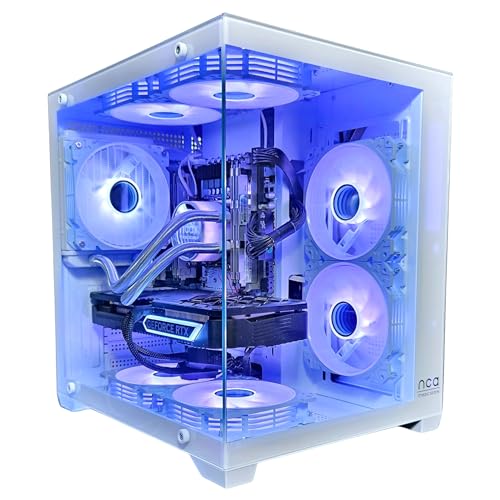 Gaming PC White | GeForce RTX 3050 | Intel XEON 10 Kerner | RGB Lüfter mit Fernbedienung | Wasserkühlung | SSD | Windows 11 | WLAN | WLAN (64GB RAM 1TB SSD) von nca the pc store