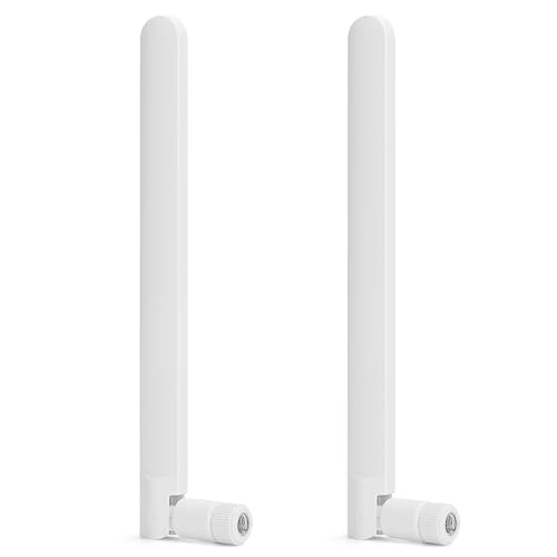 Nelawya 4G LTE/5G Sub-6 Antenne, Breitband 8dbi 600-3980MHz Rundstrahlantenne mit SMA Stecker für CPE Router,Mobiler Hotspot,Wireless Range Extender,Cellular Trail Cameras Weiß(2 Stück) von nelawya