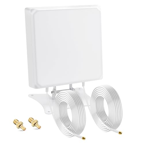 Nelawya 5G/LTE/4G Antenne für Router/Mobile Hotspots/Gateways | 7 dBi Hochverstärkung | MIMO Richtantenne | 3m SMA-Kabel + TS9-Adapter | Innen-/Außenbereich von nelawya