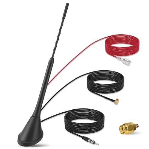 Nelawya DAB/DAB+ Antenne Auto Digital Radio FM/AM Kombi Dachantenne Auto Antenne mit Verstärker mit SMB/SMA Stecker DIN Adapter Autoradio Fahrzeug Splitter Verstärker mit 5m Kabel Nelawya DAB/DAB+ Antenne Auto Digital Radio FM/AM Kombi Dachantenne Auto Antenne mit Verstärker mit SMB/SMA Stecker DIN Adapter Autoradio Fahrzeug Splitter Verstärker mit 5m Kabel von nelawya