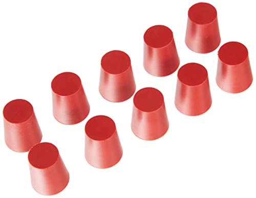 Deutsch & Neumann Gummistopfen, Rot, 18mm Durchmesser, 20mm Höhe, 10 Stück von neoLab