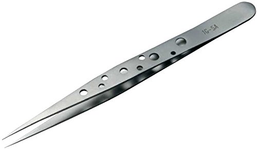 neoLab Edelstahl Pinzette mit rutschfestem Griff, Gerade, Sehr Fein, Type 1G-SA, 120mm Länge von neoLab