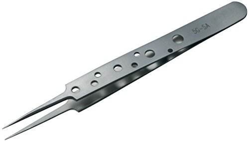 neoLab Edelstahl Pinzette mit rutschfestem Griff, Gerade, Extra Fein, Type 5G-SA, 110mm Länge von neoLab