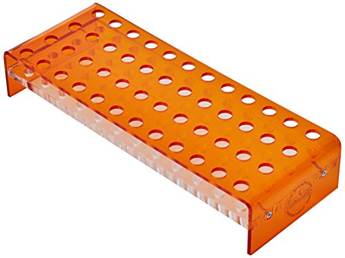 neoLabLine Acrylglas-Gestell für Eppendorf-Reaktionsgefäße, Orange, 4 x 12 Loch, 270mm x 100mm x 50mm von neoLab