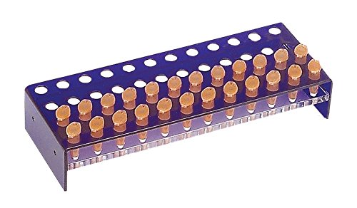 neoLabLine Acrylglas-Gestell für Eppendorf-Reaktionsgefäße, Blau, 4 x 12 Loch, 270mm x 100mm x 50mm von neoLab