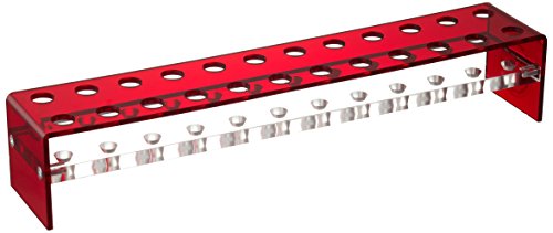 neoLabLine Acrylglas-Gestell für Eppendorf-Reaktionsgefäße, Rot, 2 x 12 Loch, 270mm x 50mm x 50mm von neoLab