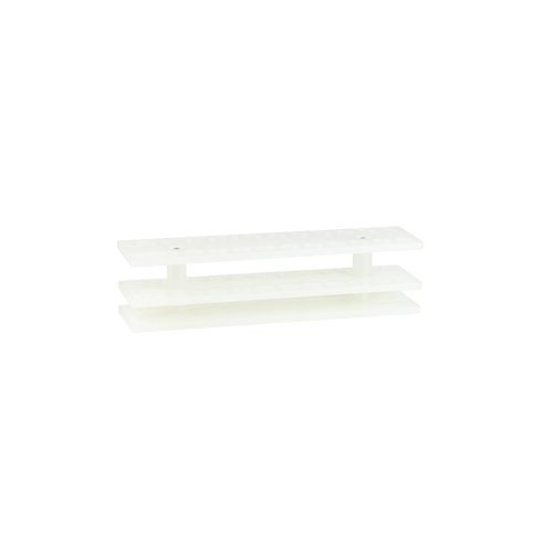 neoLab Polypropylen Reagenzglasgestell, 2 x 12 Plätze, 14mm Lochdurchmesser, 310mm x 64mm x 65mm, Weiß von neoLab