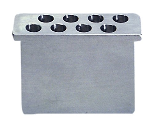 neoLabLine Aluminium-Einsatz für 2 x 4 5ml Eppendorf-Reaktionsgefäße, Konische Bohrung, Klein, Silber,145mm x 30mm x 60mm von neoLab