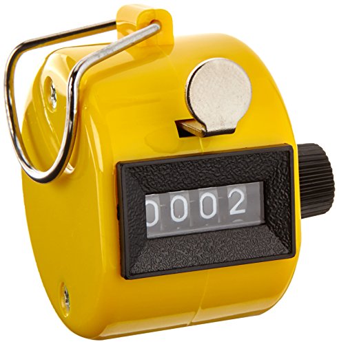 neoLab Polypropylen Hand-Stückzähler Economy, Gelb, Stückzählung bis 0-9999, 45mm Durchmesser von neoLab