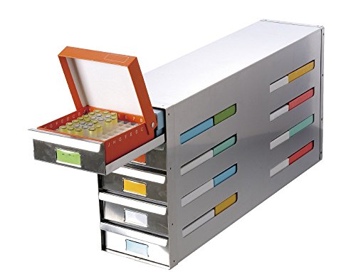 neoLab Edelstahl Freezer Einschub, 4 x 7 Boxen Kapazität von neoLab