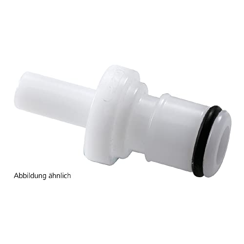 neoLab 2-0248 Acetal Kupplung, 1/4", Einfügung, Abschaltung, 6.4mm Schlauchtülle, Männlich Kupplung Element mit Oliven, 6mm DM Schlauch Innen 1, 53mm Länge, Weiß von neoLab